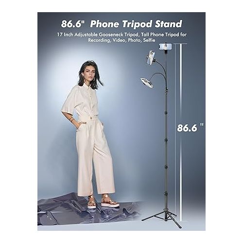  Phone Tripod Stand, Selfie Stick Tripod, 86.6