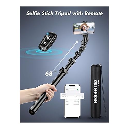  Phone Tripod Stand, Selfie Stick Tripod, 86.6
