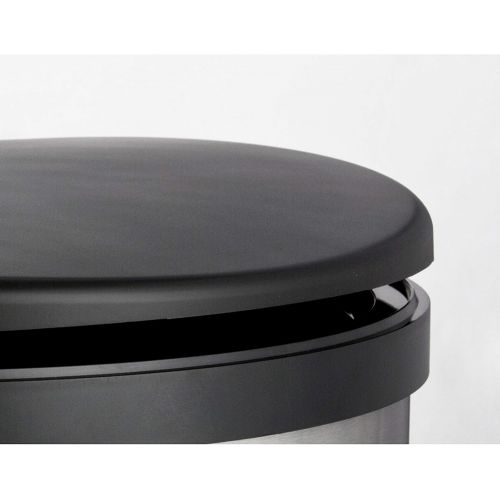  NINESTARS TTT-45-8 Automatic Tap Sensor Trash Can, 12 Gal 45L, Stainless Steel Base (Round, Black Lid)