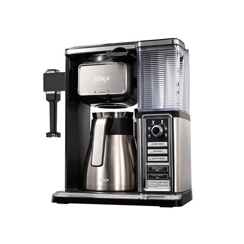 닌자 Ninja Coffee Bar Auto-iQ Programmable Coffee Maker with 6 Brew Sizes, 5 Brew Options, Milk Frother, Removable Water Reservoir, Stainless Carafe CF097 (Certified Refurbished)