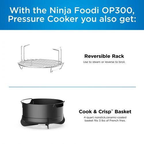 닌자 Ninja Foodi TenderCrisp 6.5-Quart Pressure Cooker, Black OP300