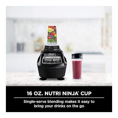 닌자 Ninja BL770 Mega Kitchen System, 1500W, 4 Functions for Smoothies, Processing, Dough, Drinks & More, with 72-oz.* Blender Pitcher, 64-oz. Processor Bowl, (2) 16-oz. To-Go Cups & (2) Lids, Black