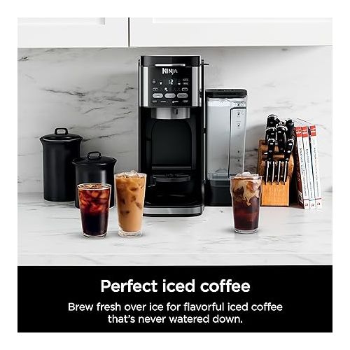 닌자 Ninja CFP101 DualBrew Hot & Iced Coffee Maker, Single-Serve, compatible with K-Cups & 12-Cup Drip Coffee Maker, Black