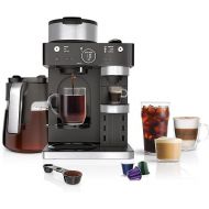 Ninja CFN601 Espresso & Coffee Barista System, 3 Espresso Brew Styles, Single-Serve Coffee & Nespresso Capsule Compatible, 12-Cup Carafe, Built-in Frother, Espresso, Cappuccino & Latte Maker - Black