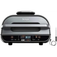Ninja FG551/BG550 Foodi Smart XL 6-in-1 Indoor Grill with 4-Quart Air Fryer Roast Bake Dehydrate Broil and Leave-in Thermometer, with Extra Large Capacity, and a stainless steel Finish (Renewed),