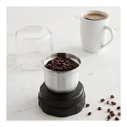 닌자 Ninja XSKGRINDER Foodi Coffee and Spice Grinder, Pulverize Through Tough Spices, 12-Tbsp. Capacity, Stainless Steel and Black