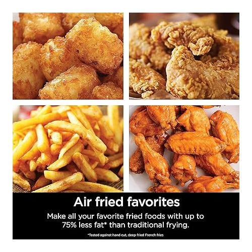 닌자 Ninja AF101 Air Fryer that Crisps, Roasts, Reheats, & Dehydrates, for Quick, Easy Meals, 4 Quart Capacity, & High Gloss Finish, Grey