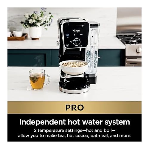 닌자 Ninja CFP301 DualBrew Pro Specialty 12-Cup Coffee Maker with Glass Carafe, Single-Serve, Grounds, compatible with K-Cup pods, with 4 Brew Styles, Iced Coffee Maker, Frother & Hot Water System, Black