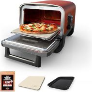 Ninja Woodfire Outdoor Pizza Oven, 8-in-1 Portable Electric Roaster Oven, Heats up to 700°F, 5 Artisan Pizza Settings, Integrated BBQ Smoker Box, Includes Flavored Wood Pellets, Terracotta Red