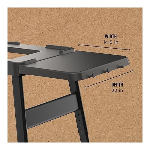 닌자 Ninja XSKUSSDTBL Attachable Table, Woodfire Universal Stand, Side Utensil Holder, Left or Right Compatible, Weather-Resistant, Black, 14.5