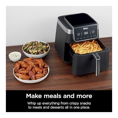 닌자 Ninja AF181 Air Fryer Pro XL 6-in-1 with 6.5 QT Capacity, Max Crisp, Air Fry, Air Roast, Bake, Reheat, Dehydrate, Max Crisp Technology with 450F, Nonstick Basket & Crisper Plate, Grey