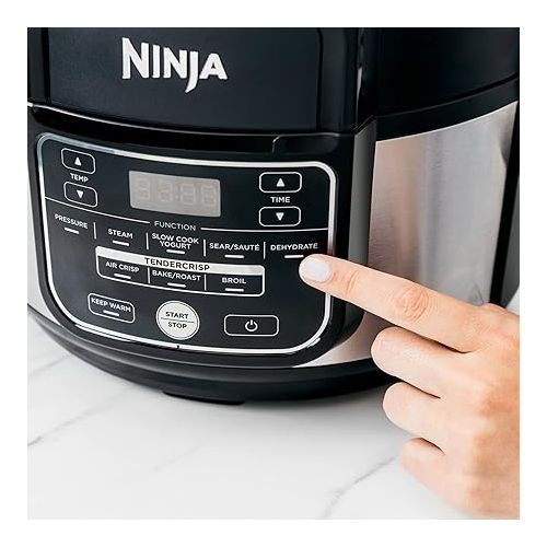닌자 Ninja Foodi Programmable 10-in-1 5-Quart Pressure Cooker and Air Fryer - FD101 Stainless Steel (Renewed)