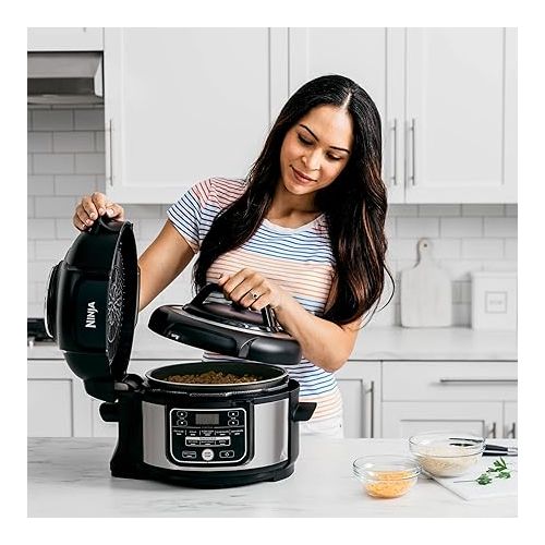 닌자 Ninja Foodi Programmable 10-in-1 5-Quart Pressure Cooker and Air Fryer - FD101 Stainless Steel (Renewed)