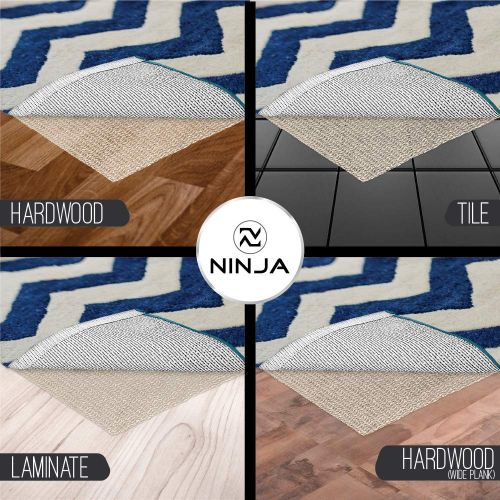 닌자 Ninja Brand Gripper Rug Pad, Size 8 Feet x 10 Feet, for Hardwood Floors and Hard Surfaces, Top Gripper Adds Cushion and Maximum Protection, Works with All Types of Rugs, Pads Avail