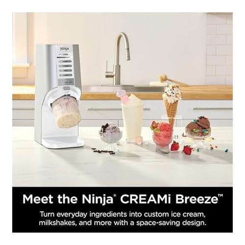 닌자 Ninja CREAMi Breeze Ice Cream Maker and Frozen Treat Maker 5 in 1 (Renewed) Bundle with 2 Year Enhanced Protection Pack