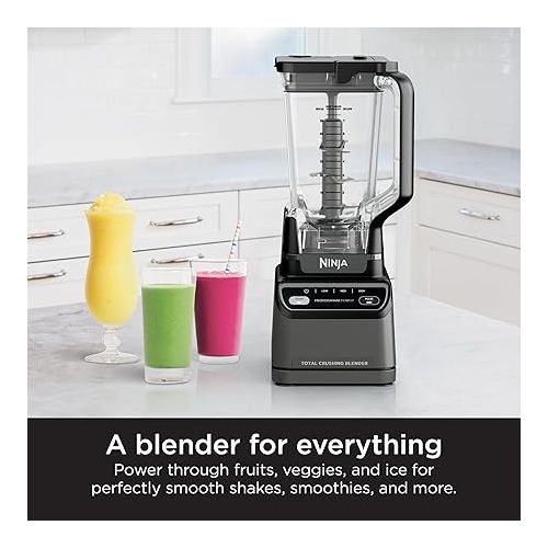 닌자 Ninja BR201AMZ Professional Blender 2.0, 1200 Watts, Auto-iQ Program, Total Crushing Blades, 72-oz. Pitcher, 4 Manual Speeds for Smoothies, Shakes, and Frozen Drinks, Dishwasher-Safe Parts, Dark Grey