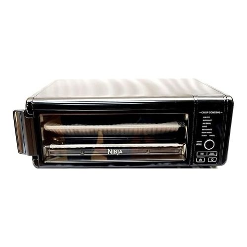 닌자 Ninja SP101 Foodi 8-in-1 Air Fry Large Toaster Oven Flip-Away for Storage Dehydrate Keep Warm 1800w XL Capacity (Renewed) Piano shiny BLACK