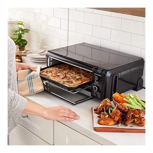 닌자 Ninja SP101 Foodi 8-in-1 Air Fry Large Toaster Oven Flip-Away for Storage Dehydrate Keep Warm 1800w XL Capacity (Renewed) Piano shiny BLACK