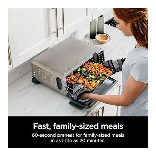 닌자 Ninja FT205CO Digital Air Fry Pro Countertop 8-in-1 Oven Extended Height (Renewed) Bundle with 3 YR CPS Enhanced Protection Pack