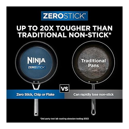 닌자 Ninja Foodi ZEROSTICK Stainless Steel 5-Piece Pan Set [C65000UK] Non-Stick, Induction Compatible, Dishwasher Safe