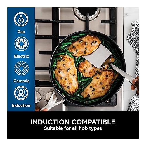 닌자 Ninja Foodi ZEROSTICK Stainless Steel 5-Piece Pan Set [C65000UK] Non-Stick, Induction Compatible, Dishwasher Safe