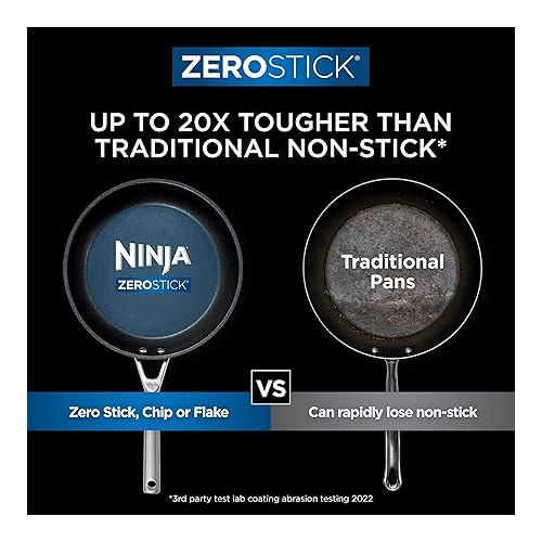 닌자 Ninja Foodi ZEROSTICK 5-Piece Pan Set, Stackable Hard Anodised Aluminium, [C55000UK] Non-Stick, Induction Compatible