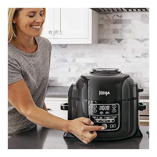 닌자 NINJA OP301 Foodi 9-in-1 Pressure, Slow Cooker, Air Fryer and More, with 6.5 Quart Capacity and a High Gloss Finish (Renewed)