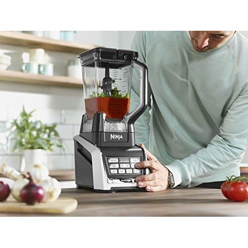 닌자 Ninja BL682EU2 3 in 1 Kuechenmaschine (1.500 Watt, Smoothie Maker und Standmixer, Hochleistungsmixer mit Auto-iQ-Programmen und Pro-Extractor-Klingen) schwarz/silber