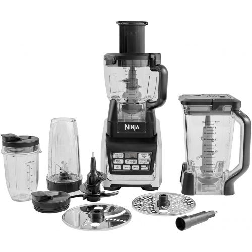 닌자 Ninja BL682EU2 3 in 1 Kuechenmaschine (1.500 Watt, Smoothie Maker und Standmixer, Hochleistungsmixer mit Auto-iQ-Programmen und Pro-Extractor-Klingen) schwarz/silber