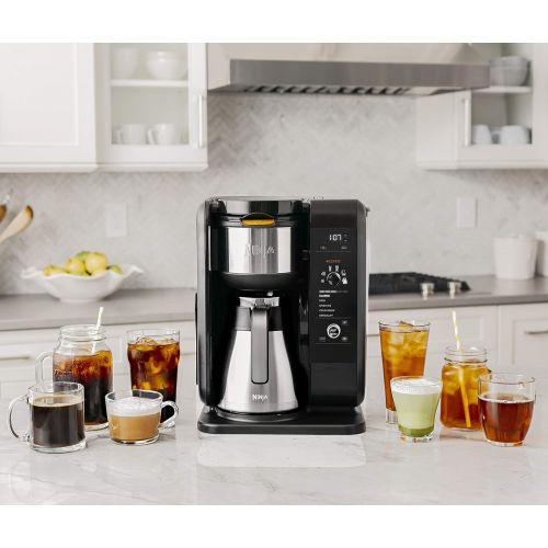 닌자 [아마존핫딜][아마존 핫딜] Ninja Hot and Cold Brewed System, Auto-iQ Tea and Coffee Maker with 6 Brew Sizes, 5 Brew Styles, Frother, Coffee & Tea Baskets with Thermal Carafe (CP307)