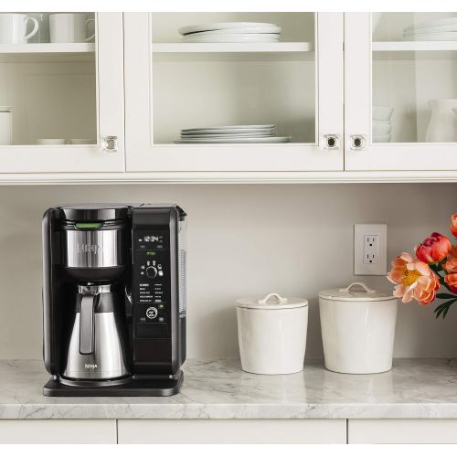 닌자 [아마존핫딜][아마존 핫딜] Ninja Hot and Cold Brewed System, Auto-iQ Tea and Coffee Maker with 6 Brew Sizes, 5 Brew Styles, Frother, Coffee & Tea Baskets with Thermal Carafe (CP307)