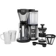 Ninja CF060EU Kaffeeautomat (mit Timer und Auto-iQ Technologie , Kaffeemaschine inklusive Milchaufschaumer, 2 Thermo Tassen und Glaskaraffe, Filter Kaffeebereiter) silber