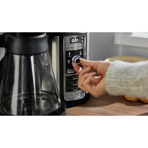 닌자 Ninja CF060EU Kaffeeautomat (mit Timer und Auto-iQ Technologie , Kaffeemaschine inklusive Milchaufschaumer, 2 Thermo Tassen und Glaskaraffe, Filter Kaffeebereiter) silber
