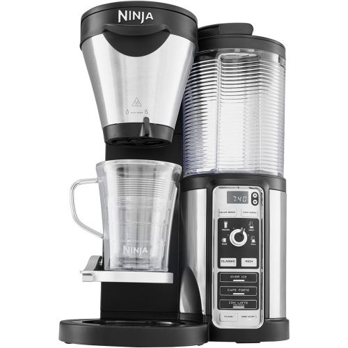 닌자 Ninja CF060EU Kaffeeautomat (mit Timer und Auto-iQ Technologie , Kaffeemaschine inklusive Milchaufschaumer, 2 Thermo Tassen und Glaskaraffe, Filter Kaffeebereiter) silber