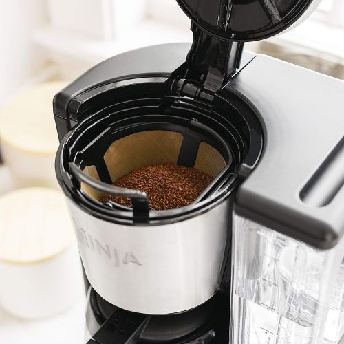 닌자 Ninja 12-Cup Programmable Coffee Maker with Classic and Rich Brews, 60 oz. Water Reservoir, and Thermal Flavor Extraction (CE201), Black/Stainless Steel