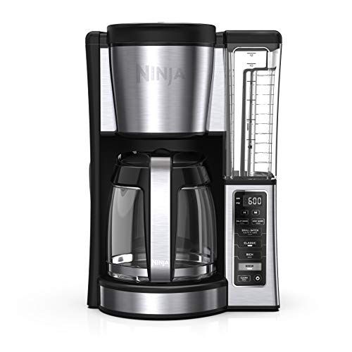 닌자 Ninja CE251 Programmable Brewer, with 12-cup Glass Carafe, Black and Stainless Steel Finish