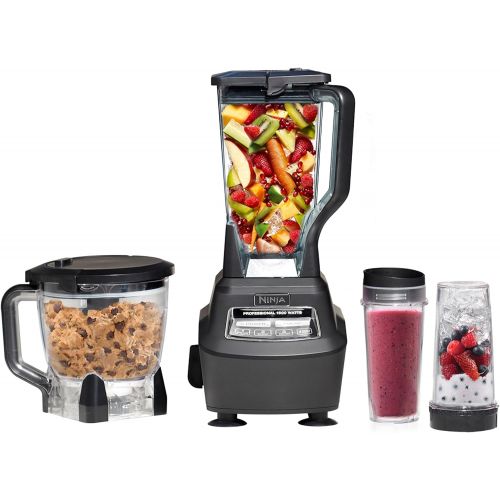 닌자 Ninja Mega Kitchen System (BL770) Blender/Food Processor with 1500W Auto-iQ Base, 72oz Pitcher, 64oz Processor Bowl, (2) 16oz Cup for Smoothies, Dough & More