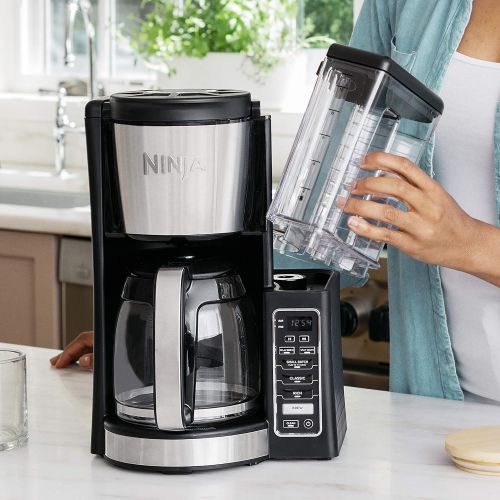 닌자 Ninja 12-Cup Programmable Coffee Maker with Classic and Rich Brews, 60 oz. Water Reservoir, and Thermal Flavor Extraction (CE201), Black/Stainless Steel