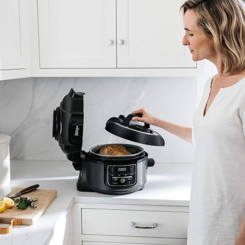 닌자 Ninja OP101 Foodi 7-in-1 Pressure, Slow Cooker, Air Fryer and More, 5-Quart, Black/Gray