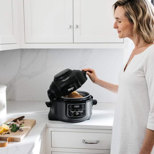 닌자 Ninja OP101 Foodi 7-in-1 Pressure, Slow Cooker, Air Fryer and More, 5-Quart, Black/Gray