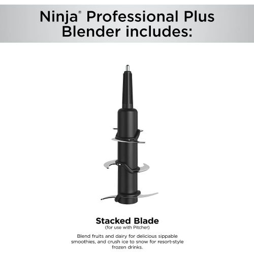 닌자 Ninja BN701 Professional Plus Bender, 1400 Peak Watts, 3 Functions for Smoothies, Frozen Drinks & Ice Cream with Auto IQ, 72-oz.* Total Crushing Pitcher & Lid, Dark Grey
