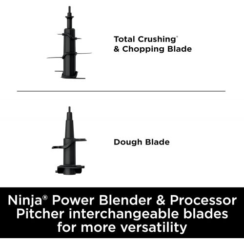 닌자 Ninja Foodi SS201 Power Blender & Processor. 3-in-1 Crushing Blender, Dough Mixer, and Food Processor 1400WP smartTORQUE 6 Auto-iQ Presets