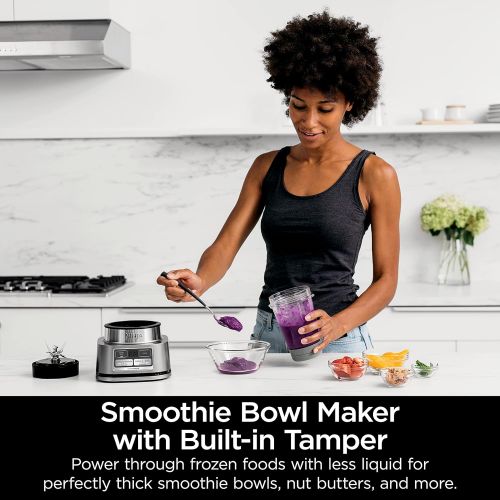 닌자 Ninja SS101 Foodi Smoothie Bowl Maker & Nutrient Extractor* 1200 WP, 6 Functions for Smoothies, Extractions*, Bowls & Spreads, smartTORQUE, 14-oz. Smoothie Bowl Maker, (2) To-Go Cu