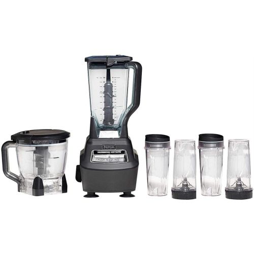 닌자 Ninja Mega Kitchen System (BL770) Blender/Food Processor with 1500W Auto-iQ Base, 72oz Pitcher, 64oz Processor Bowl, (4) 16oz Cup for Smoothies, Dough & More (1500W Blender, 64oz Process