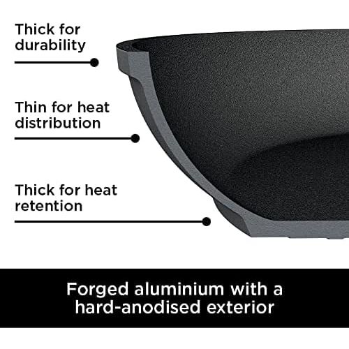 닌자 Ninja Foodi ZEROSTICK 24cm Frying Pan, [C30024UK] Hard Anodised Aluminium, Non-Stick, Induction Compatible, Dishwasher Safe