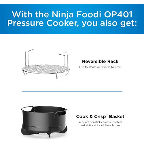 닌자 Ninja OP401 8-Qt. Foodi All-in-One Multi-Cooker, 8-Quart, Black/Gray