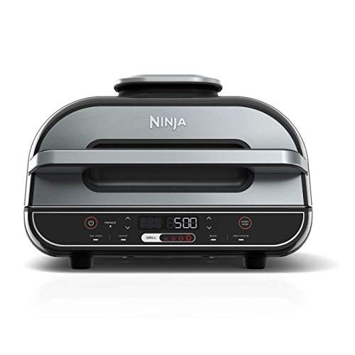 닌자 Ninja Foodi XL 5-in-1 Indoor Grill with 4-Quart Air Fryer, Roast, Bake, Dehydrate, BG500A