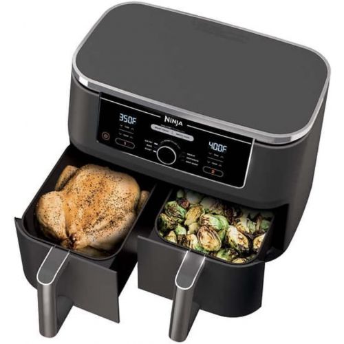 닌자 Ninja Foodi 6-in-1 10-qt. XL 2-Basket Air Fryer with DualZone Technology. Basket Air Fryer with 2 Independent Frying Baskets, Match Cook & Smart Finish to Roast, Broil, Dehydrate &