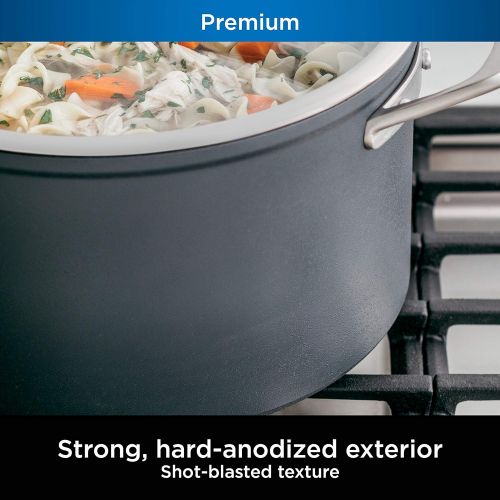 닌자 Ninja C30928 Foodi NeverStick Premium 11-Inch Wok, Hard-Anodized, Nonstick, Durable & Oven Safe to 500°F, Slate Grey