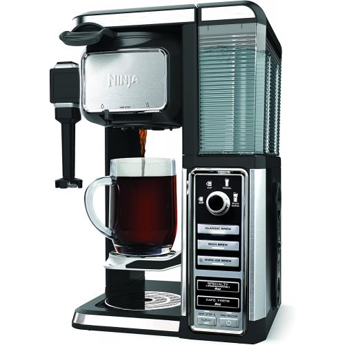 닌자 Ninja Single-Serve, Pod-Free Coffee Maker Bar with Hot and Iced Coffee, Auto-iQ, Built-In Milk Frother, 5 Brew Styles, and Water Reservoir (CF111)